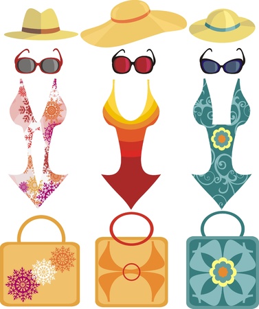 set for the beachのイラスト素材