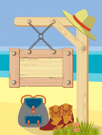 wooden signのイラスト素材