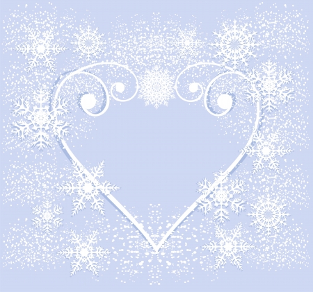 heart from snowflakesのイラスト素材