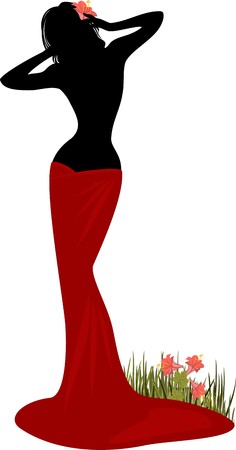 lady in redのイラスト素材