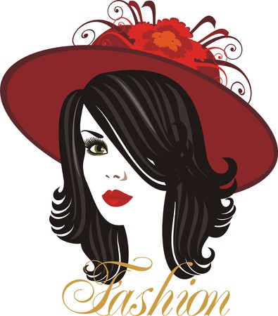 lady in hatのイラスト素材