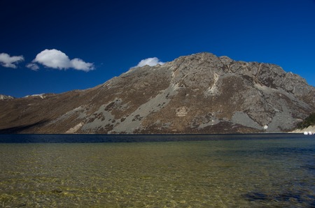 Scenery with mountain and lakeの写真素材