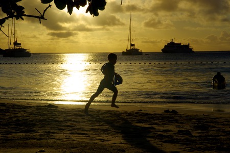 Running on the beachの写真素材