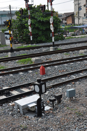 railway junction and switch,Thailandのeditorial素材