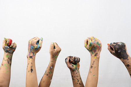 many hand hold. concept teamworkの写真素材