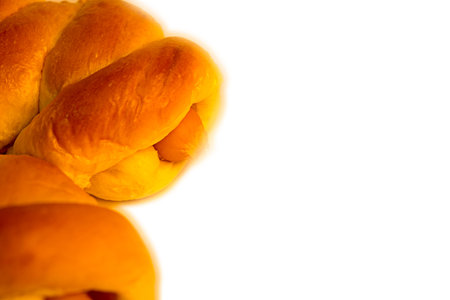 Sausage bread isolated on white background