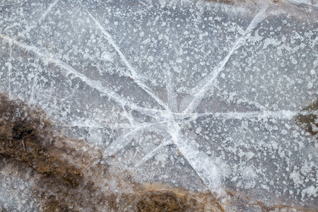 Broken ice on the road