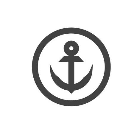 Anchor icon flat style vector illustrationのイラスト素材