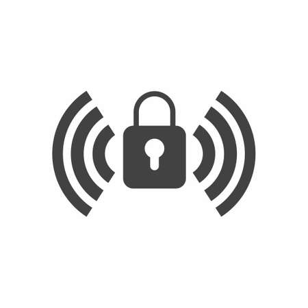 Lock icon flat style vector illustrationのイラスト素材