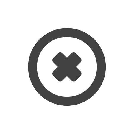 Letter X close icon flat style vector illustrationのイラスト素材