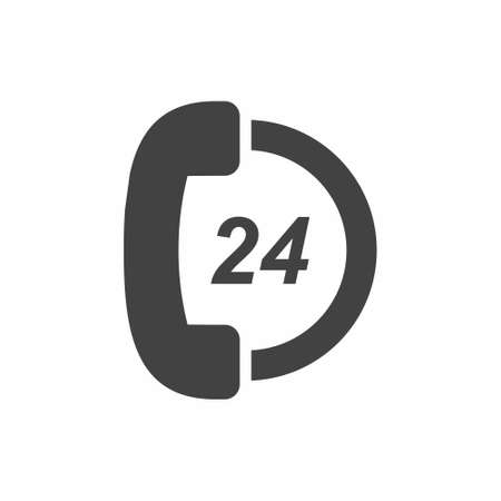 24 hour icon flat style vector illustrationのイラスト素材