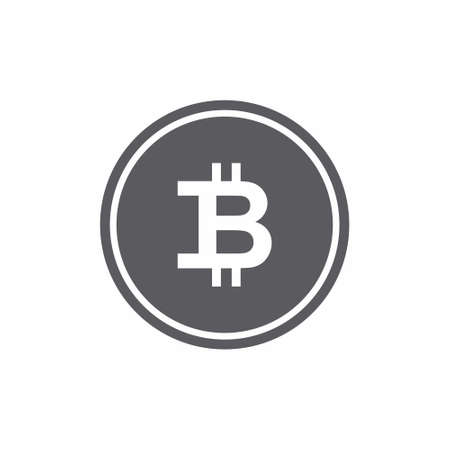 Bitcoin icon flat style vector illustrationのイラスト素材