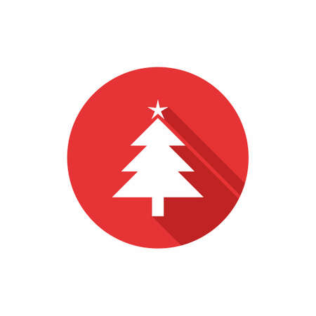Christmas tree icon flat style vector illustrationのイラスト素材