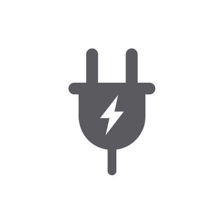 Electric Plug icon flat style vector illustrationのイラスト素材