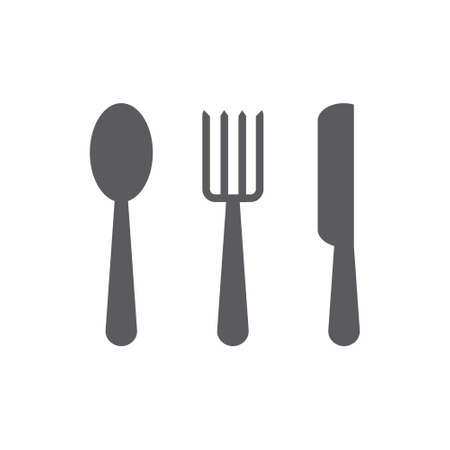 Fork knife spoon icon flat style vector illustrationのイラスト素材
