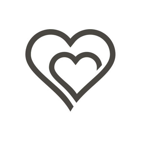 Heart line icon flat style vector illustrationのイラスト素材