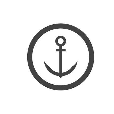 Anchor icon flat style vector illustrationのイラスト素材