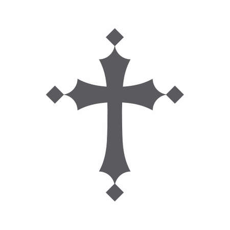 Cross icon Religion sign vector illustrationのイラスト素材