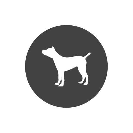 Dog flat icon on white background vectorのイラスト素材