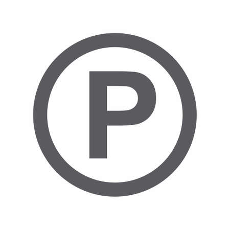 Parking icon letter P in circle vectorのイラスト素材