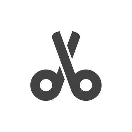 Scissors flat icon for barbershop cutのイラスト素材