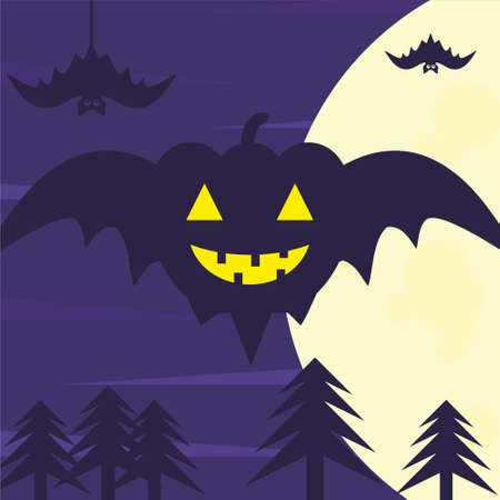 Happy halloween vector illustrationのイラスト素材