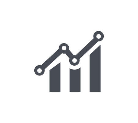 Graph chart icon flat style vector illustrationのイラスト素材
