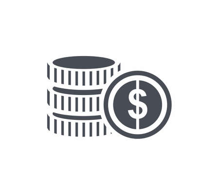 Coins icon flat style vector illustrationのイラスト素材