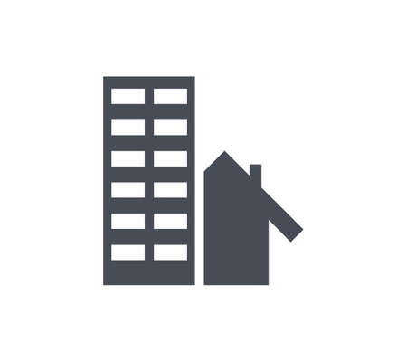 Home building icon flat style vector illustrationのイラスト素材