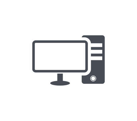 Computer icon flat style vector illustrationのイラスト素材