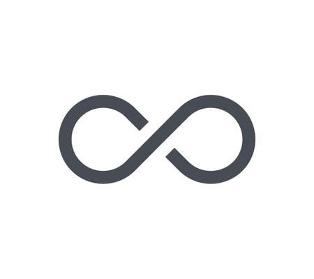 Infinity icon flat style vector illustrationのイラスト素材