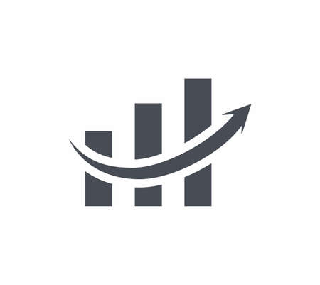 Graph chart icon flat style vector illustrationのイラスト素材