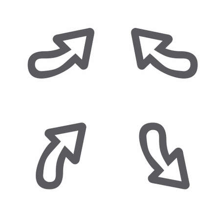 Arrow icon set flat style vector illustrationのイラスト素材