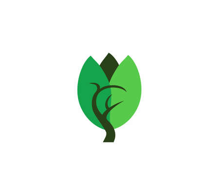 Tree icon in flat style on white background vector illustrationのイラスト素材