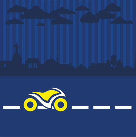 Motorcycle on city background vector illustrationのイラスト素材