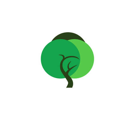Tree icon in flat style on white background vector illustrationのイラスト素材