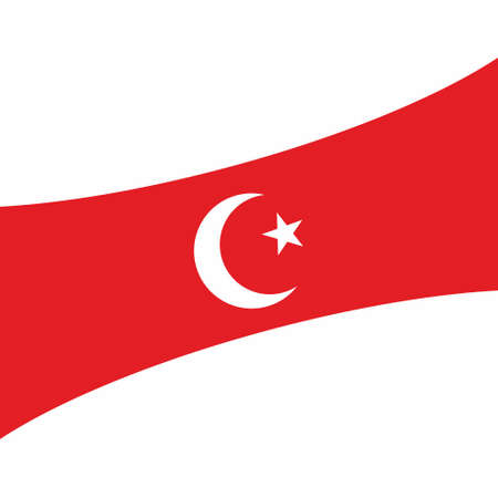 Turkey flag vector illustration on white backgroundのイラスト素材