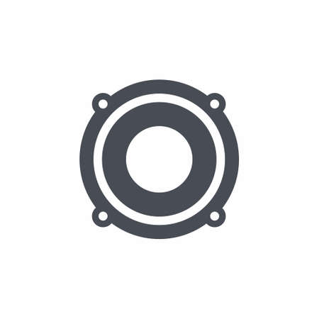 Audio speaker icon in flat style on white background vector illustrationのイラスト素材