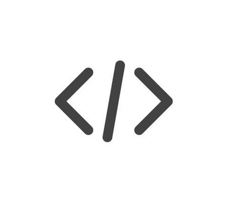 Code icon in flat style on white background vector illustrationのイラスト素材