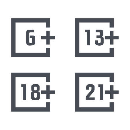 Limit age icon set vector illustration on white backgroundのイラスト素材
