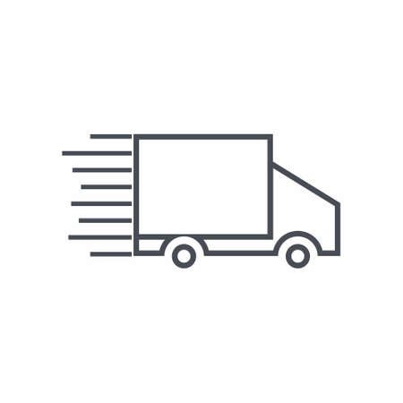 Delivery truck icon vector illustration on white backgroundのイラスト素材