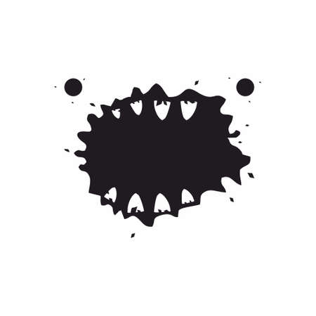 Monster face vector illustration on white backgroundのイラスト素材