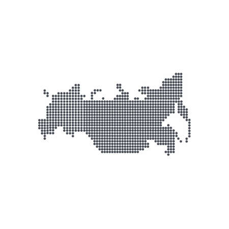Dot map of Russia vector illustration on white backgroundのイラスト素材