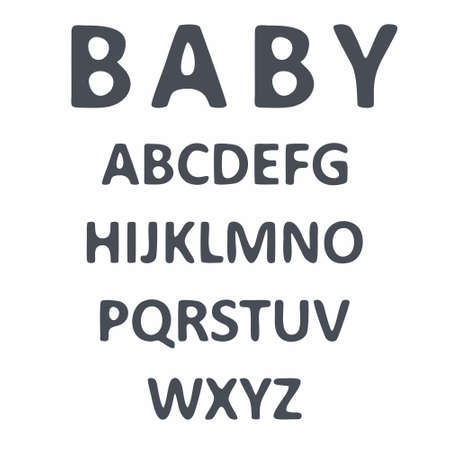 Baby alphabet cute font Vector illustrationのイラスト素材