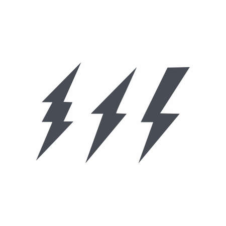 Lightning icon set vector illustration on white backgroundのイラスト素材