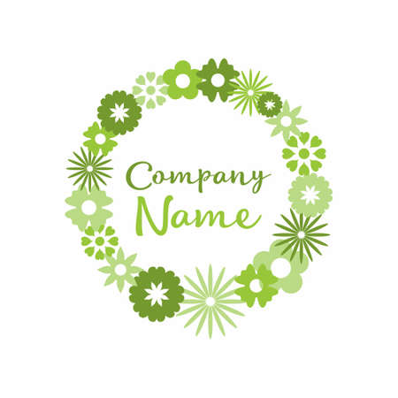 Decorative frame of beautiful flowers in circle icon vector illustration on white backgroundのイラスト素材