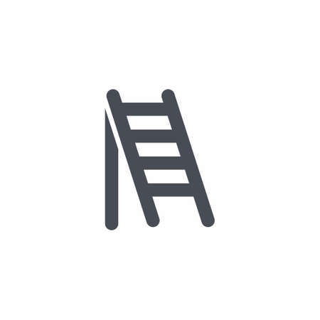 Stair icon in flat style on white background vector illustrationのイラスト素材