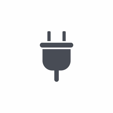 Electrical Plug icon in flat style on white background vector illustration