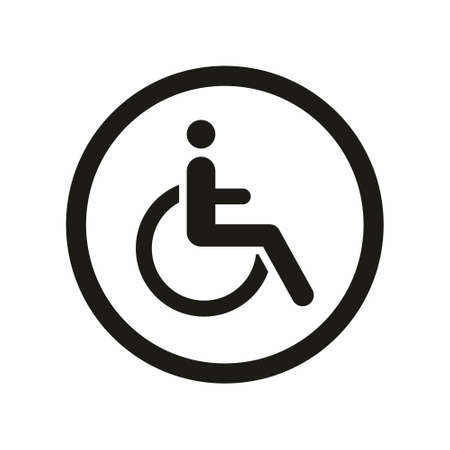 Disabled icon in flat style on white background vector illustrationのイラスト素材