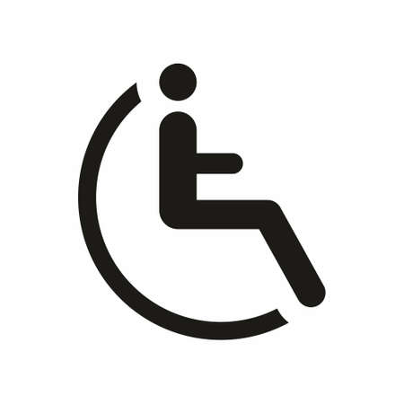 Disabled icon in flat style on white background vector illustrationのイラスト素材